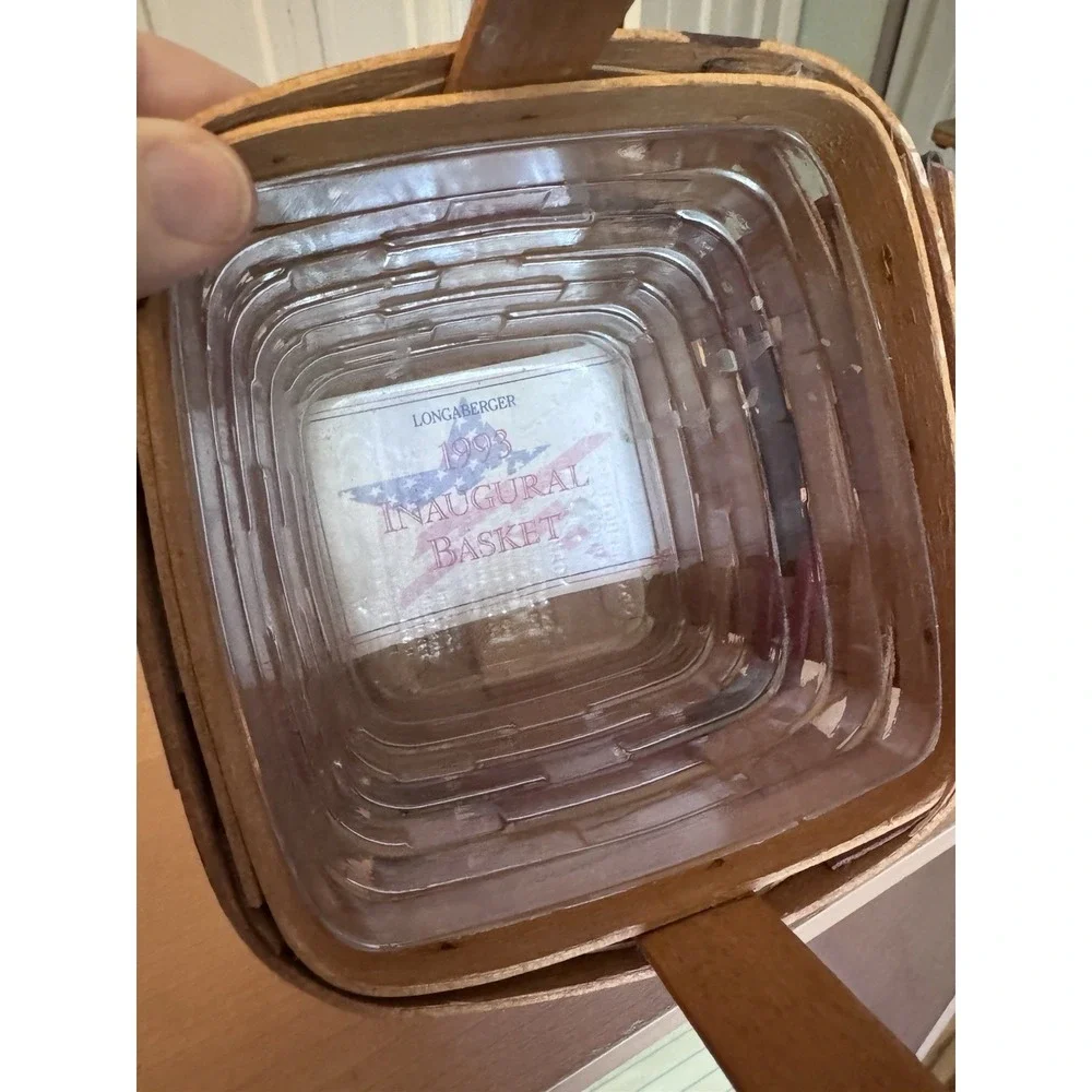 Longaberger 1993 Inaugural Basket W Plastic Liner And Booklet - Cute